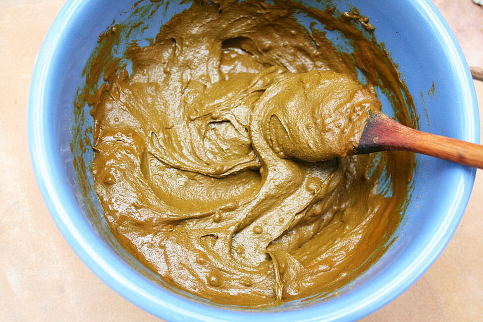 Light Mountain Henna Red in a bowl that's been mixed with water.