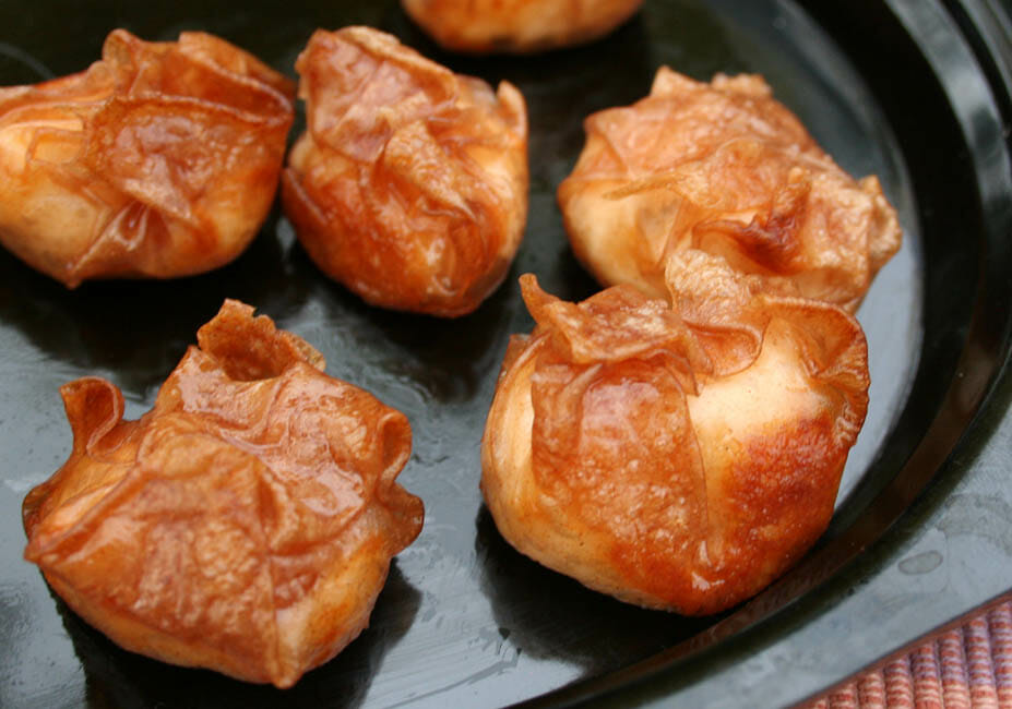 Vegan Cream Cheese Puffs on a plate.