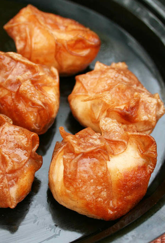 Vegan Cream Cheese Puffs on plate.