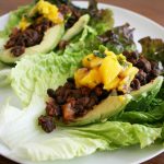 Maple Chipotle Black Bean Lettuce Wraps with Mango Salsa