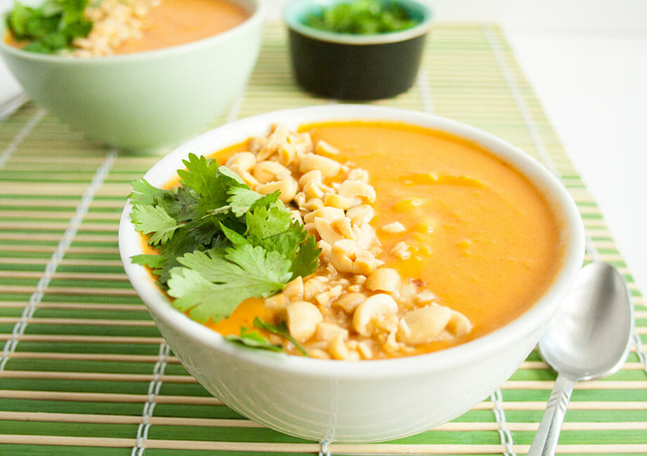 Thai Curry Soup close up.