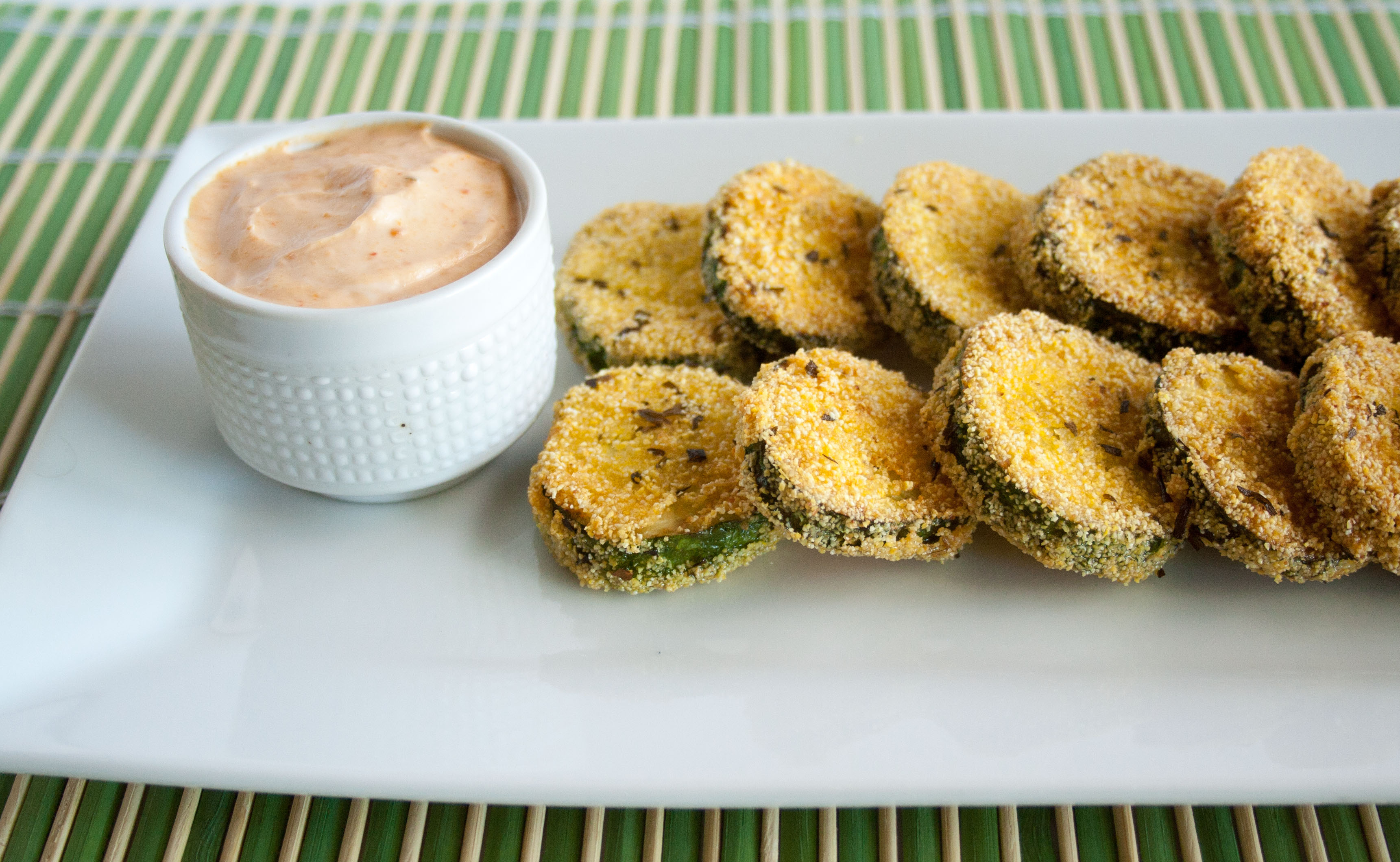 Fried Cucumbers on a plate.