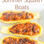 Stuffed Summer Squash Boats photo with text.