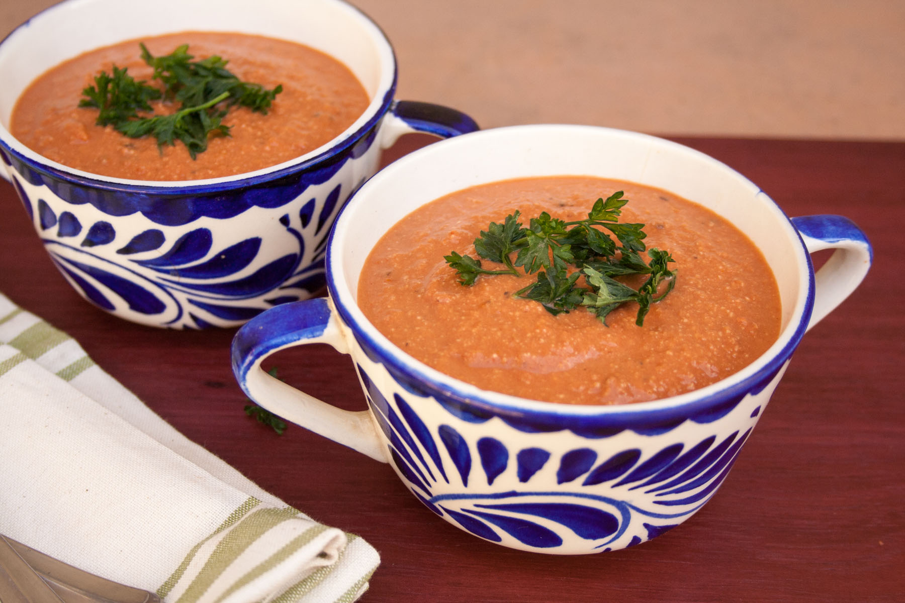 Tomato Balsamic Soup close up.