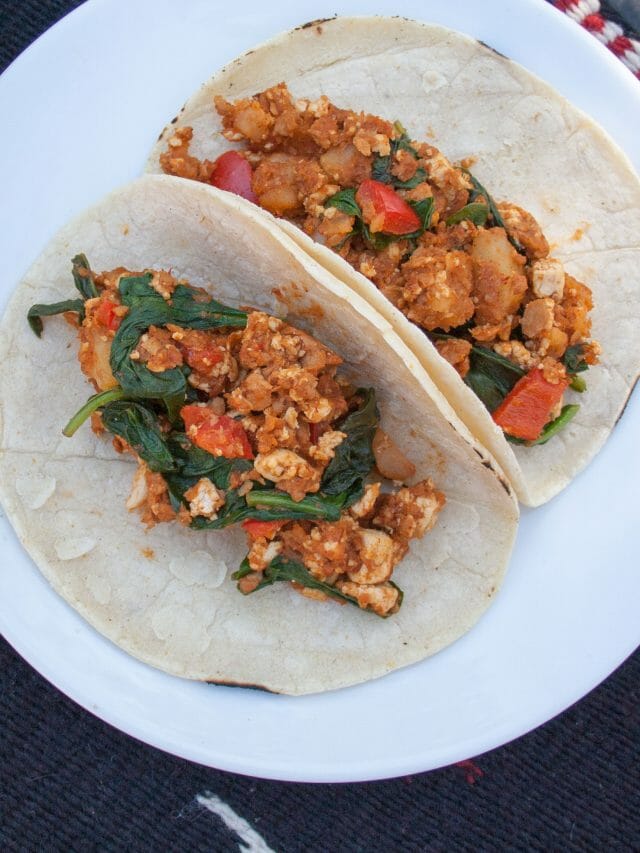 Soy Chorizo and Tofu Breakfast Tacos Create Mindfully