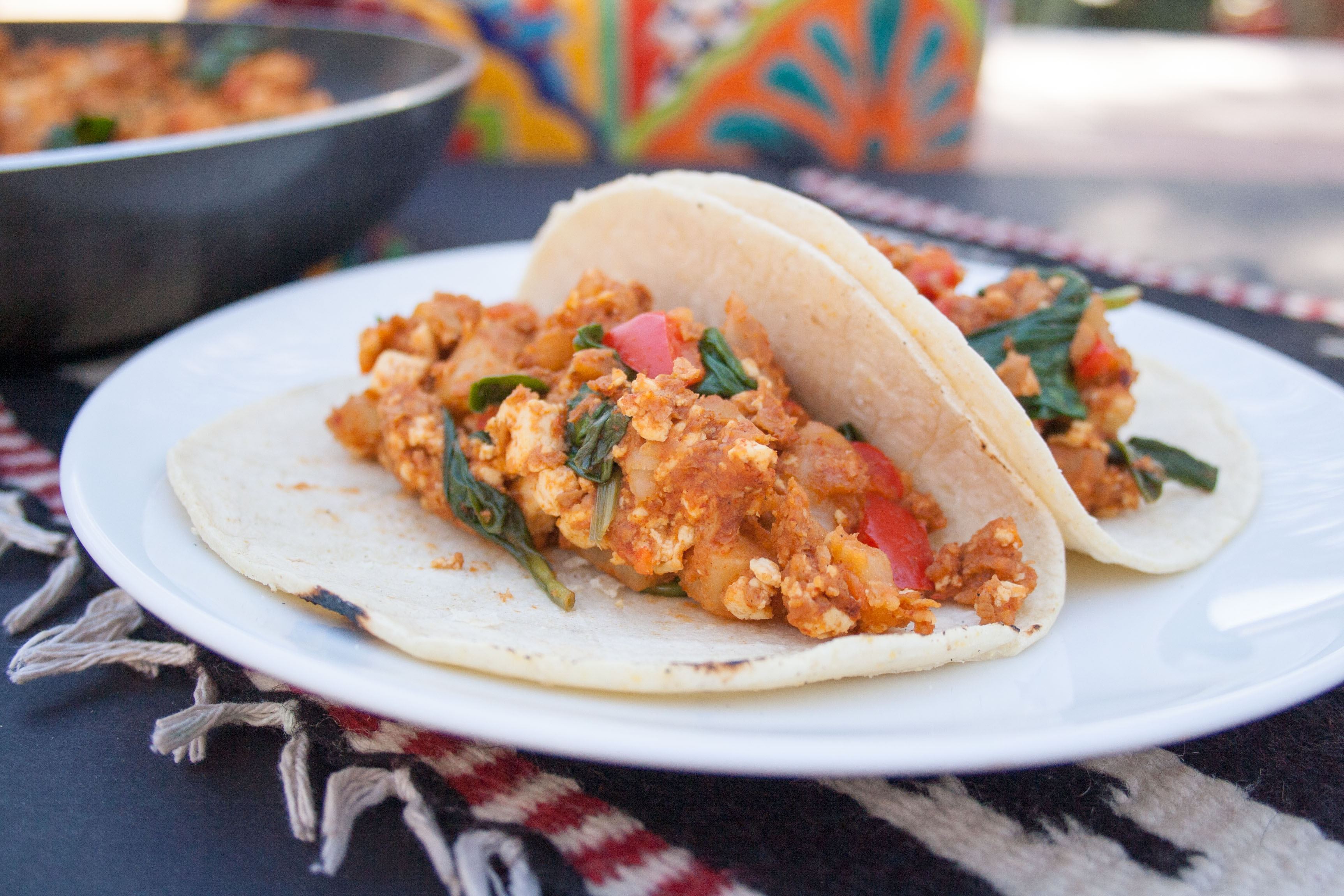 Soy Chorizo and Tofu Breakfast Tacos