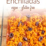 Jackfruit Enchiladas photo with text.