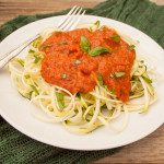 Zucchini Noodles with Raw Red Pepper Sauce
