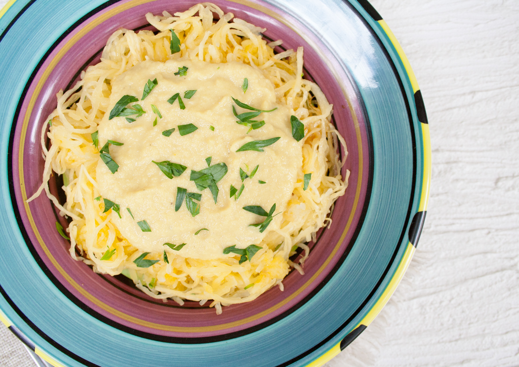 Vegan Spaghetti Squash Alfredo 