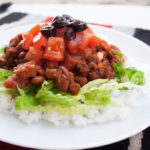 Vegan Taco Rice (Takoraisu) on a plate.