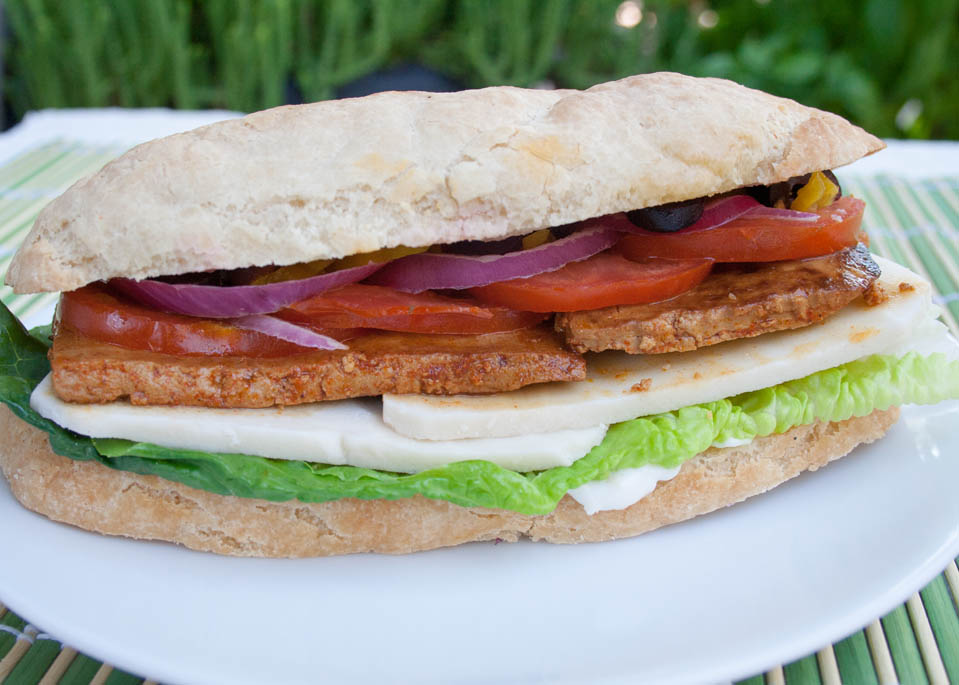 Vegan Submarine Sandwich on plate.