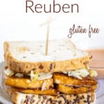 Vegan Teriyaki Reuben photo with text.