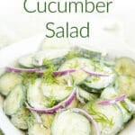 Creamy Vegan Cucumber Salad photo with text.
