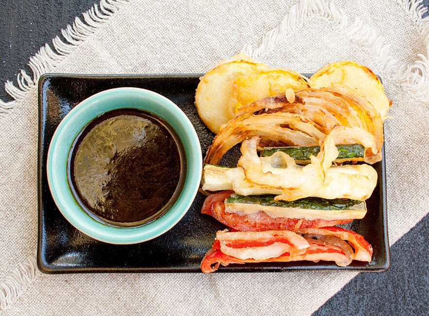 Vegan Tempura birds eye view.