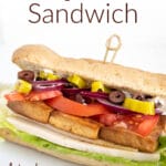 Vegan Sub Sandwich photo with text.