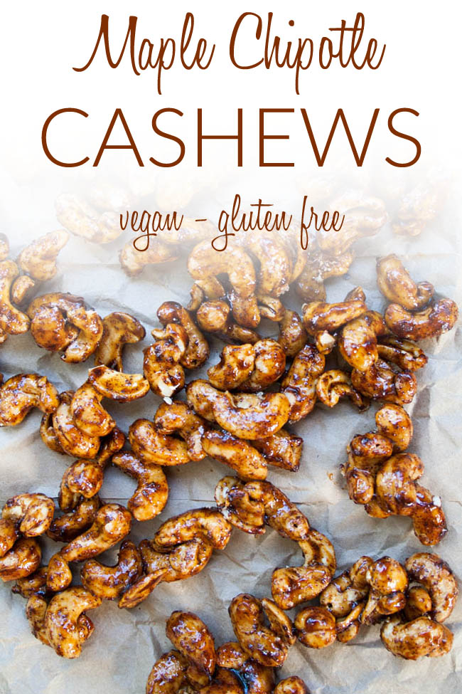 Maple Chipotle Cashews photo with text.