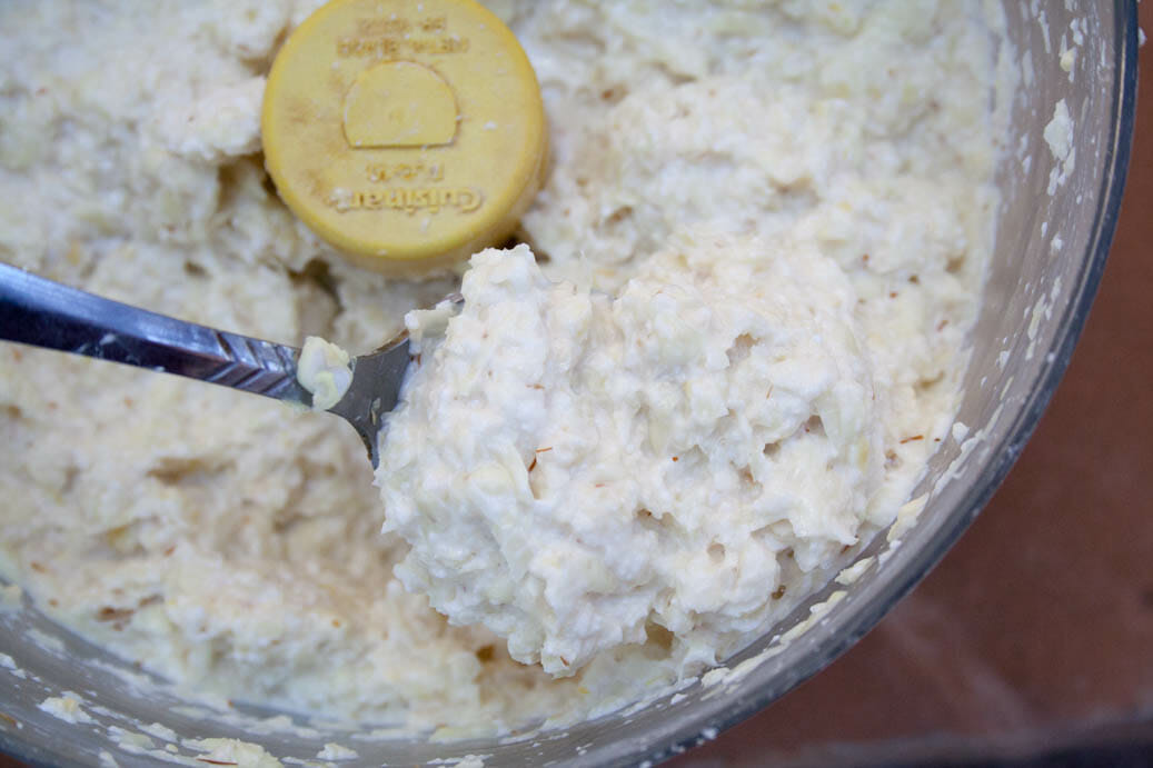 Masa in a food processor.