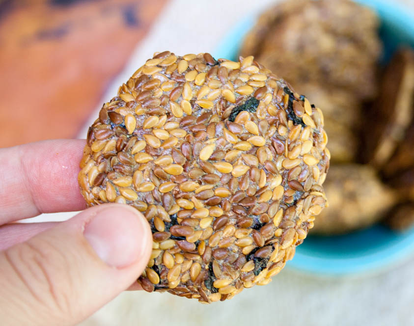 Seaweed Cracker in hand.