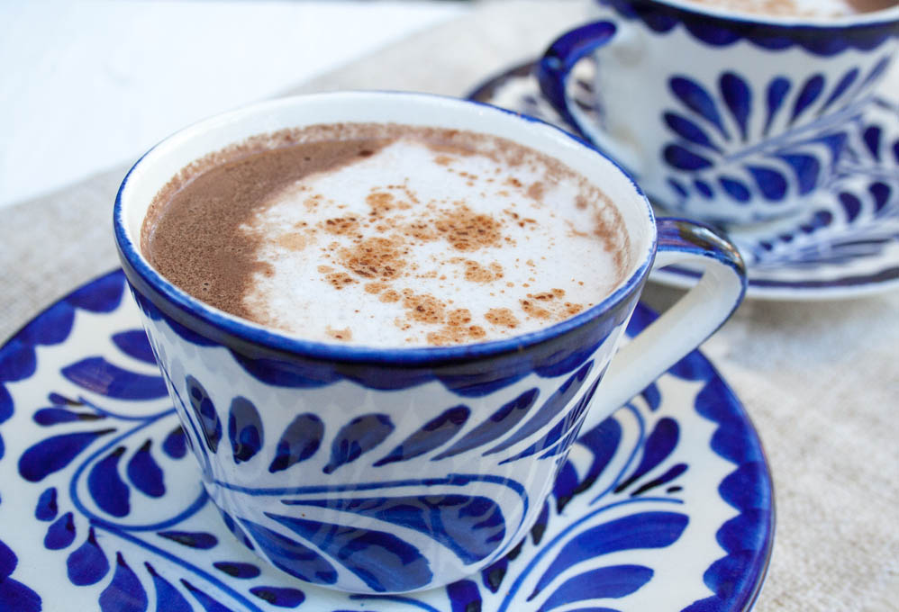 Vegan Mexican Hot Chocolate close up.