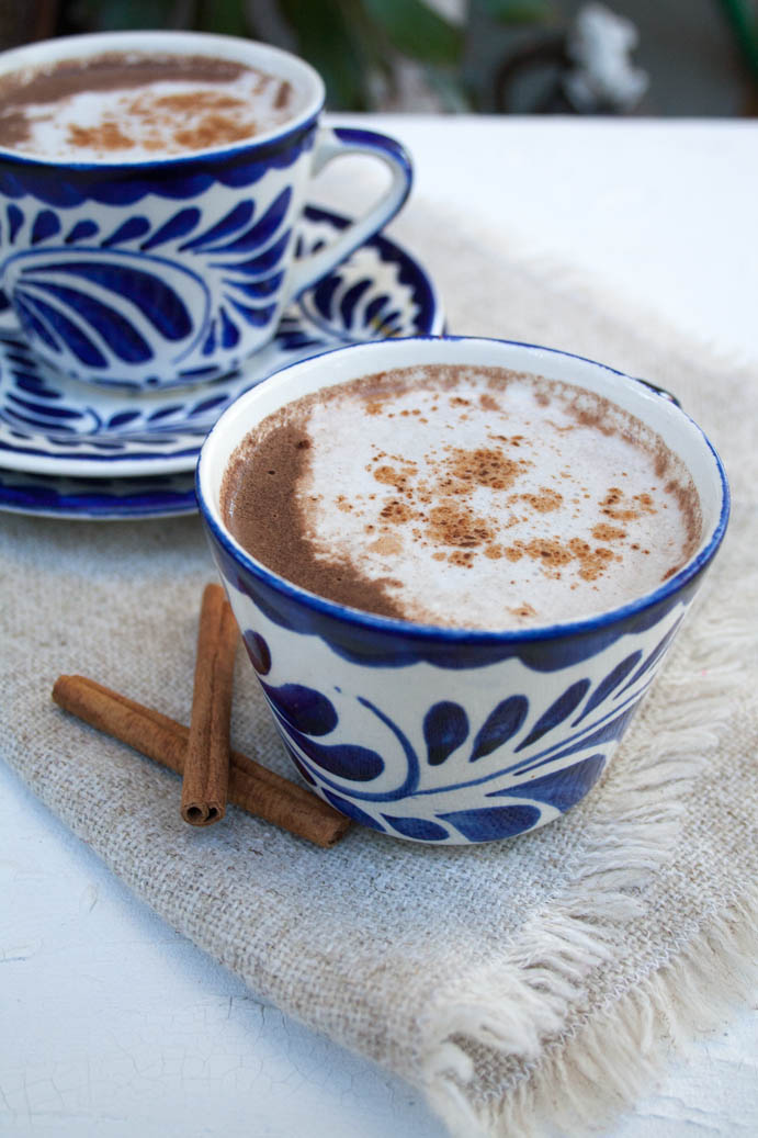 Vegan Mexican Hot Chocolate in two mugs