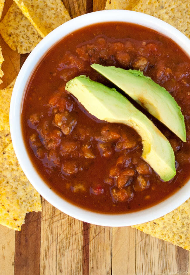 3 Ingredient Vegan Chili birds eye view.