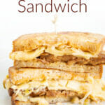 Vegan Reuben Sandwich photo with text.