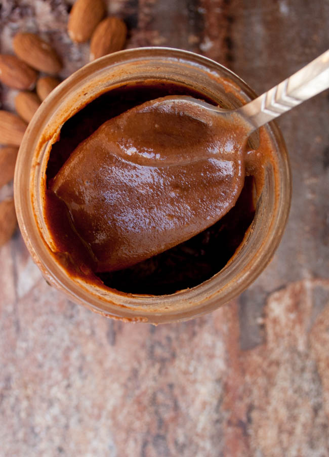 Chocolate Coconut Almond Butter with spoon.
