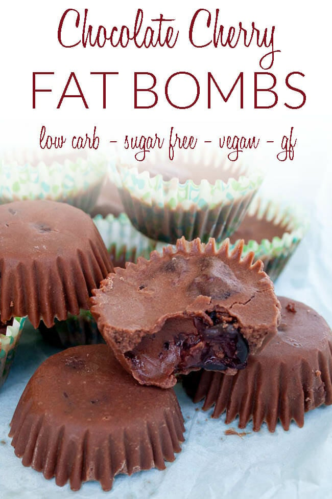Chocolate Cherry Fat Bombs photo with text.
