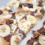 Banana, Chocolate and Peanut Butter Dessert Pizza