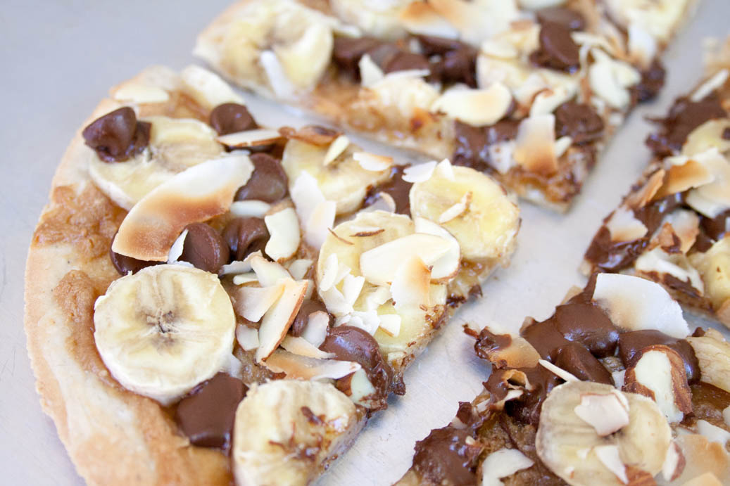 Dessert Pizza close up.