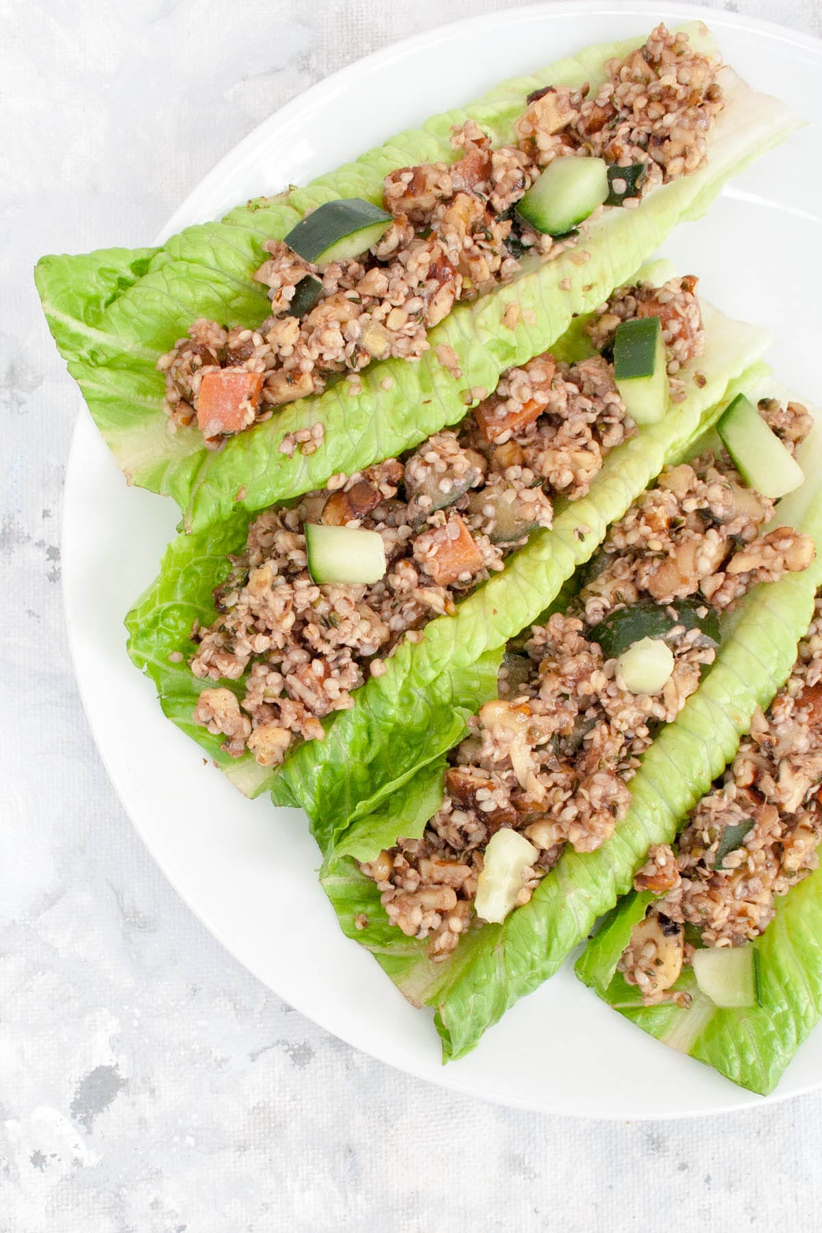 Vegan Asian Lettuce Wraps on a plate.