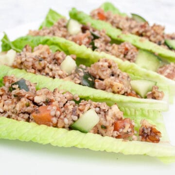 Vegan Asian Lettuce Wraps on a plate.