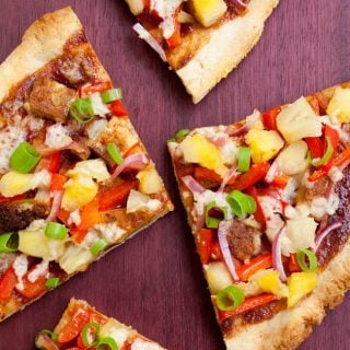 Vegan Hawaiian BBQ Pizza