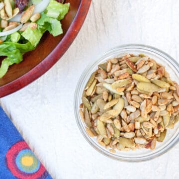 Tamari Pumpkin and Sunflower Seeds in a bowl.