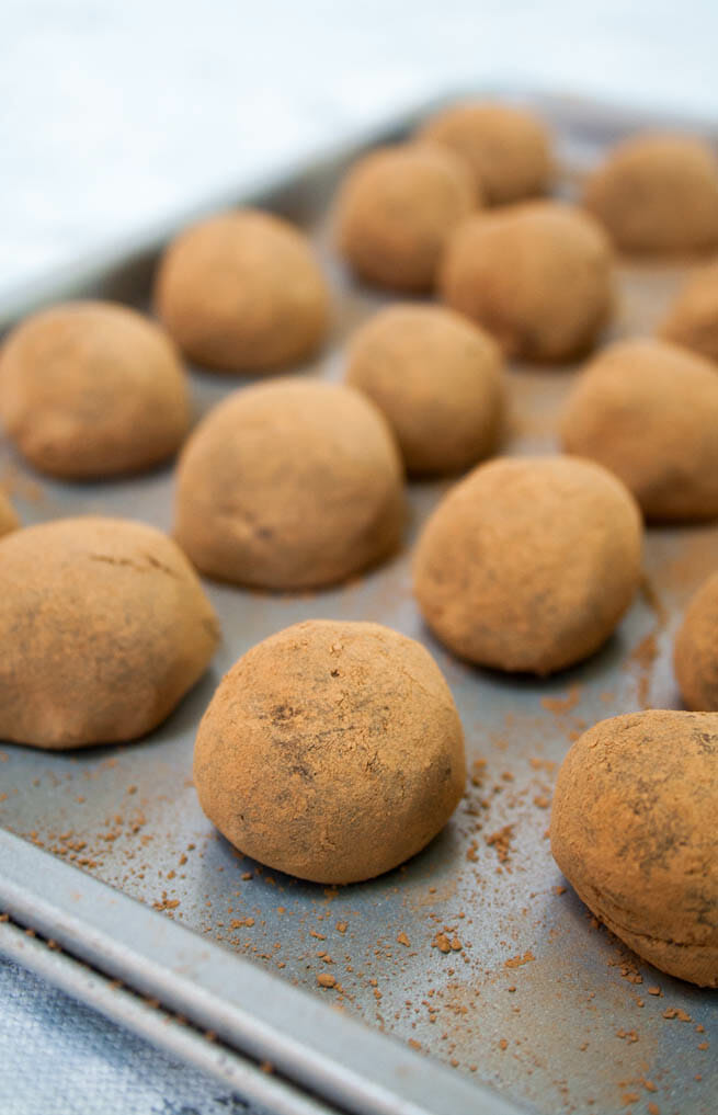 Chocolate Rum Truffles close up 