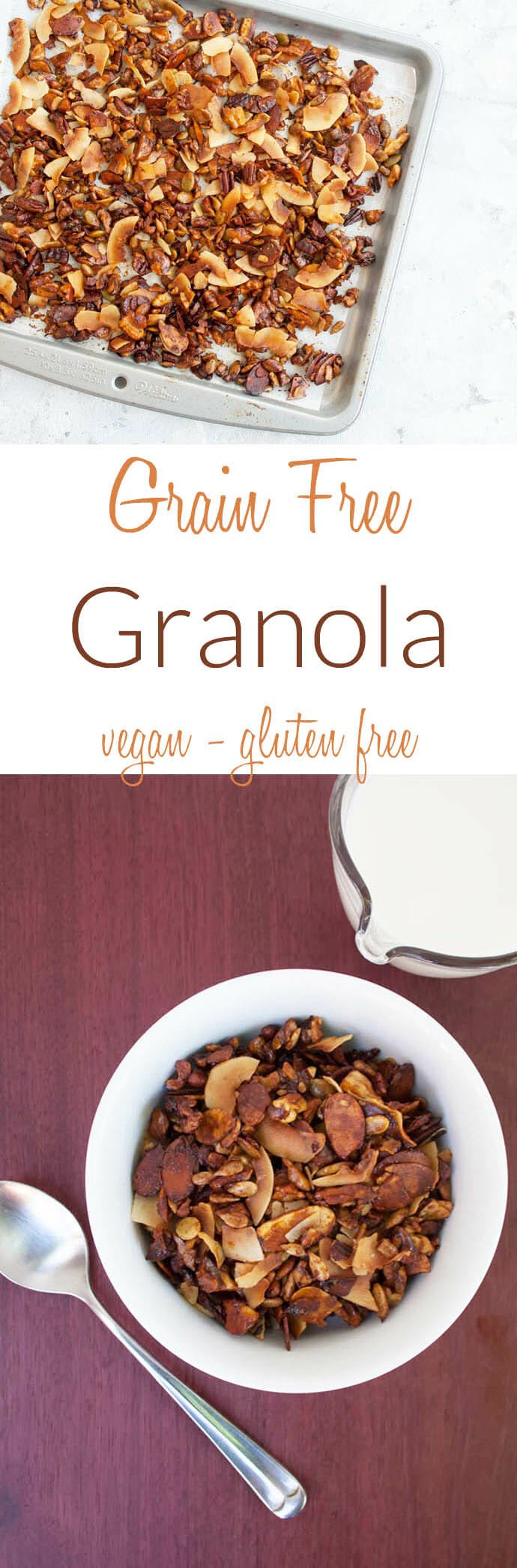 Grain Free Granola collage photo with text.
