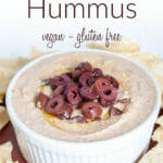 Kalamata Olive Hummus photo with text.