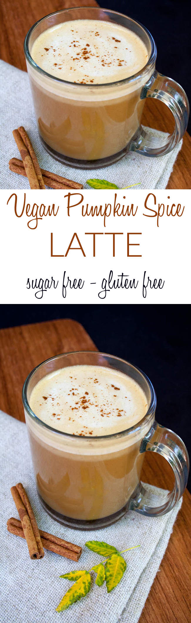 Vegan Pumpkin Spice Latte collage photo with text.