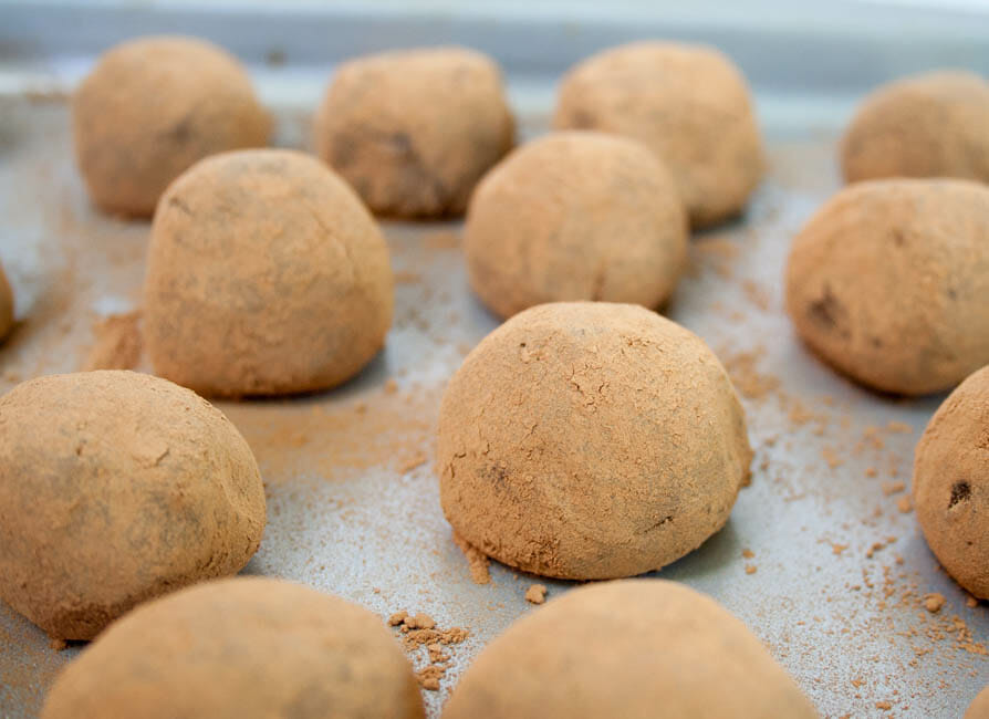 Vegan Rum Truffles close up.