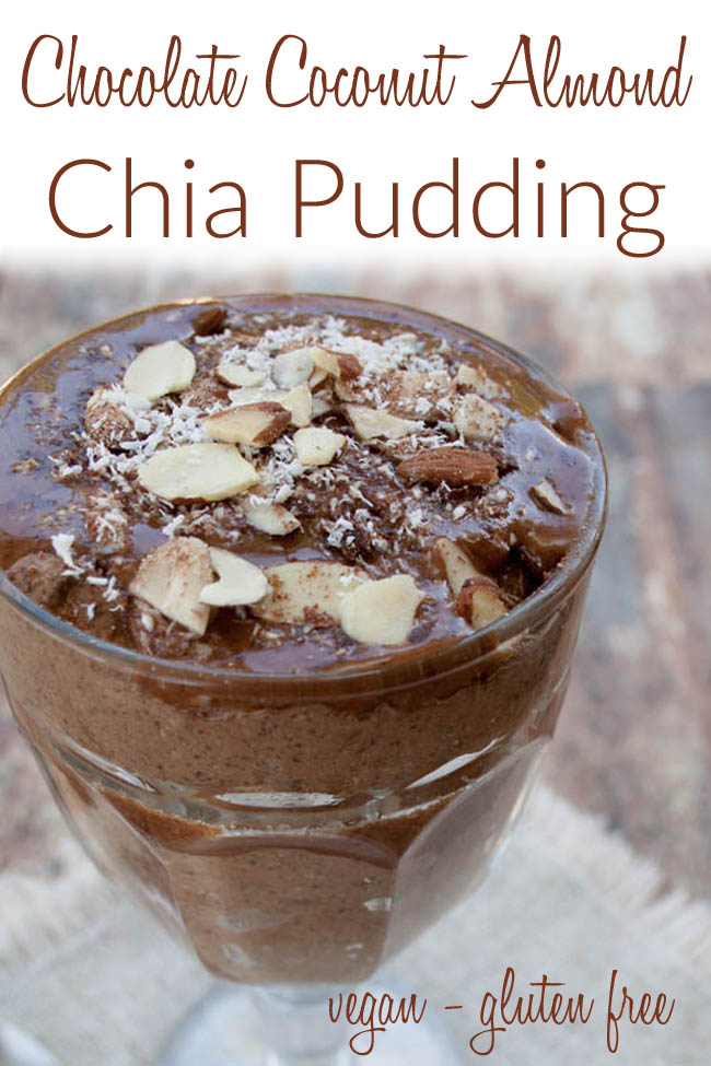 Chocolate Coconut Almond Chia Pudding photo with text.