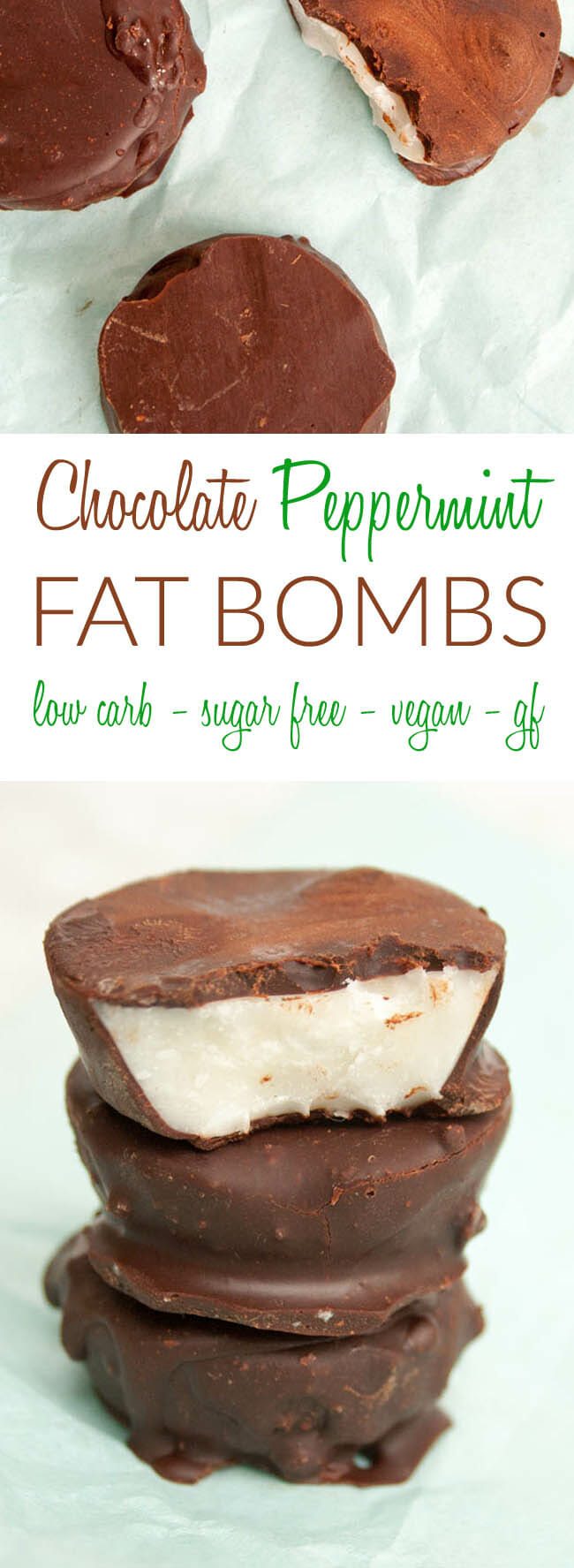 Sugar Free Peppermint Patties collage photo with text.