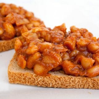 Sweet and Spicy Sriracha Beans on Toast