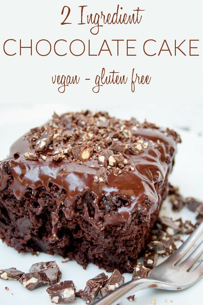 2 Ingredient Chocolate Cake photo with text.