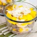 Tropical Chia Pudding in two mugs.