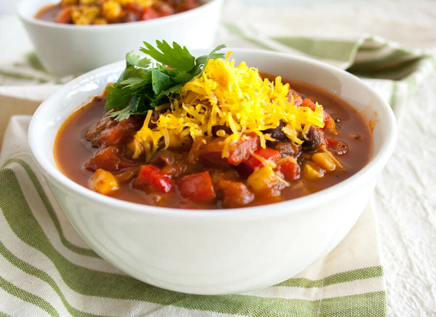 Vegan Chili close up.