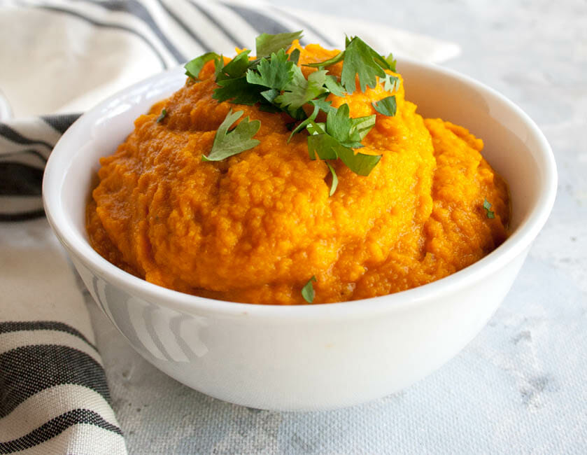 Chipotle Mashed Sweet Potatoes close up.