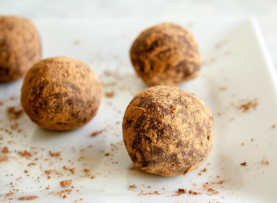 Chocolate Truffles close up.