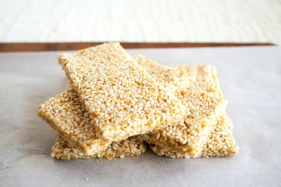 Sesame Seed Brittle close up.