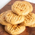 Spicy 4 Ingredient Peanut Butter Cookies on a cutting board.