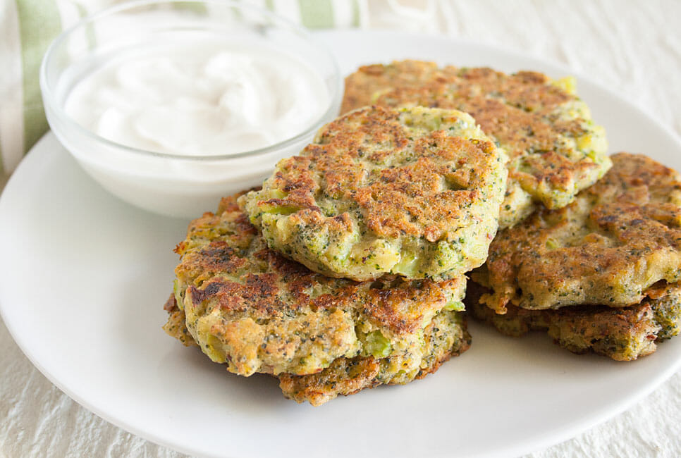 Broccoli Fritters on a plate.